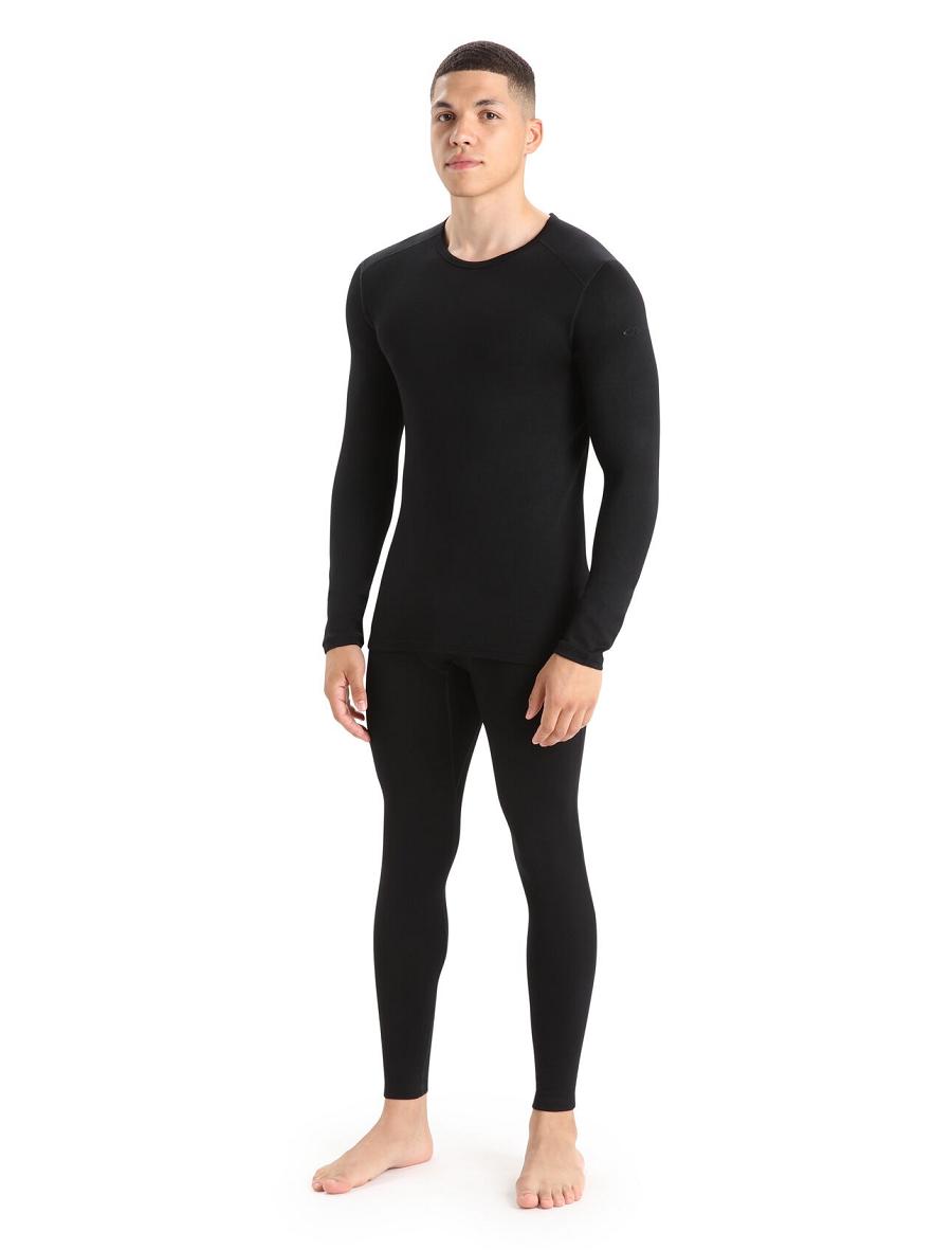 Black Icebreaker Merino 260 Tech Long Sleeve Crewe Thermal Top Men's Base Layers | AU 1398CTVE